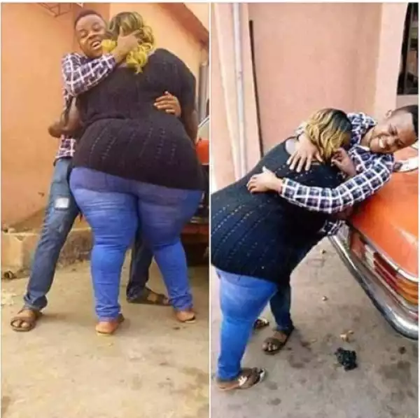 Nigerian Man Breaks The Internet With His Girlfriend’s Gigantic Bum (Photos)